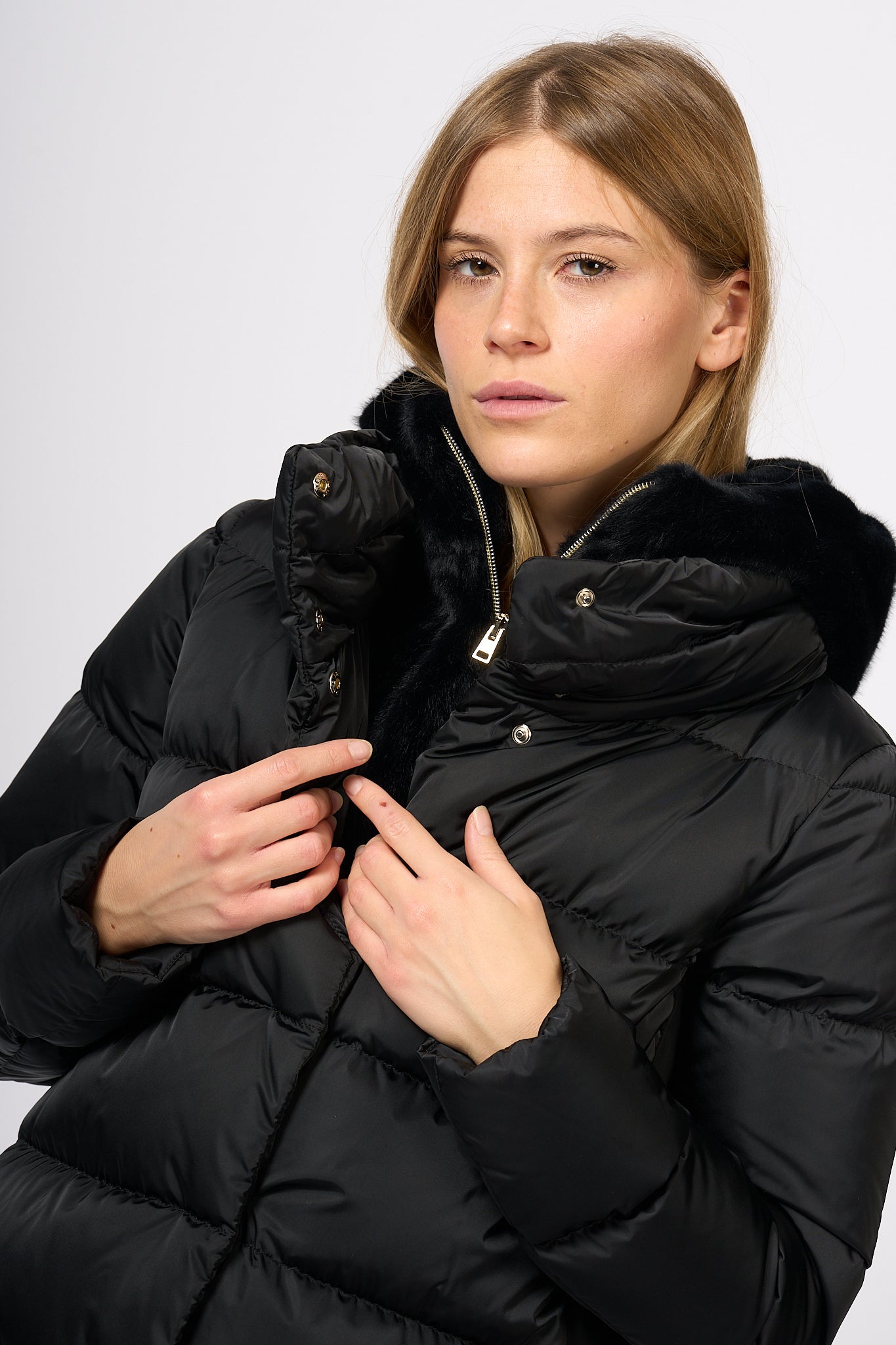 Herno A-shape Down Jacket Black Women-6