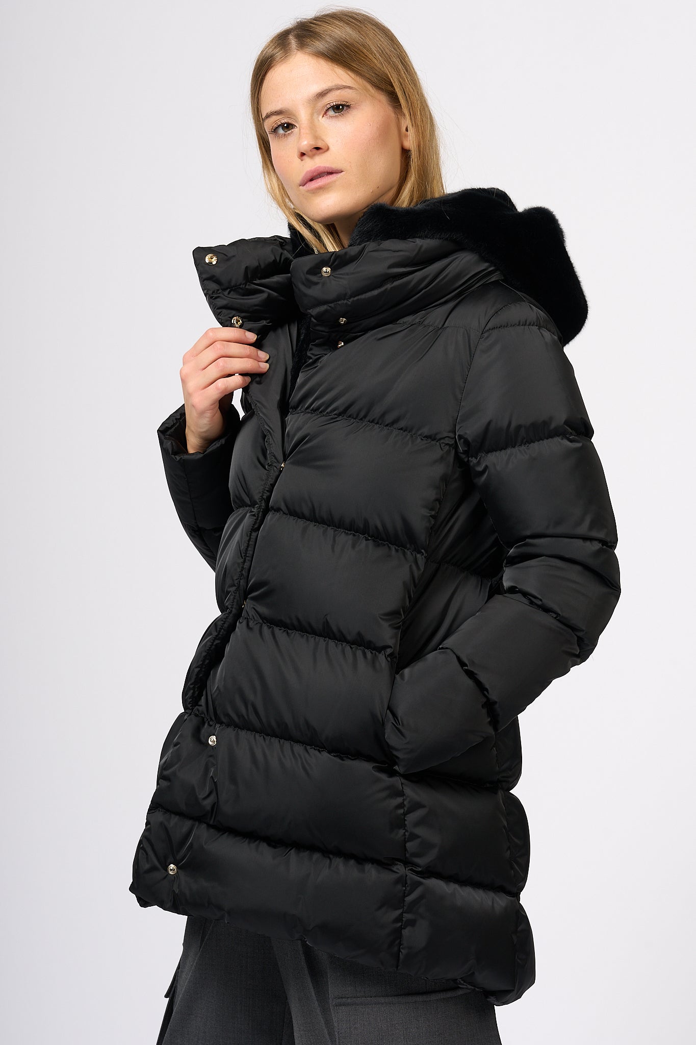 Herno A-shape Down Jacket Black Women-1