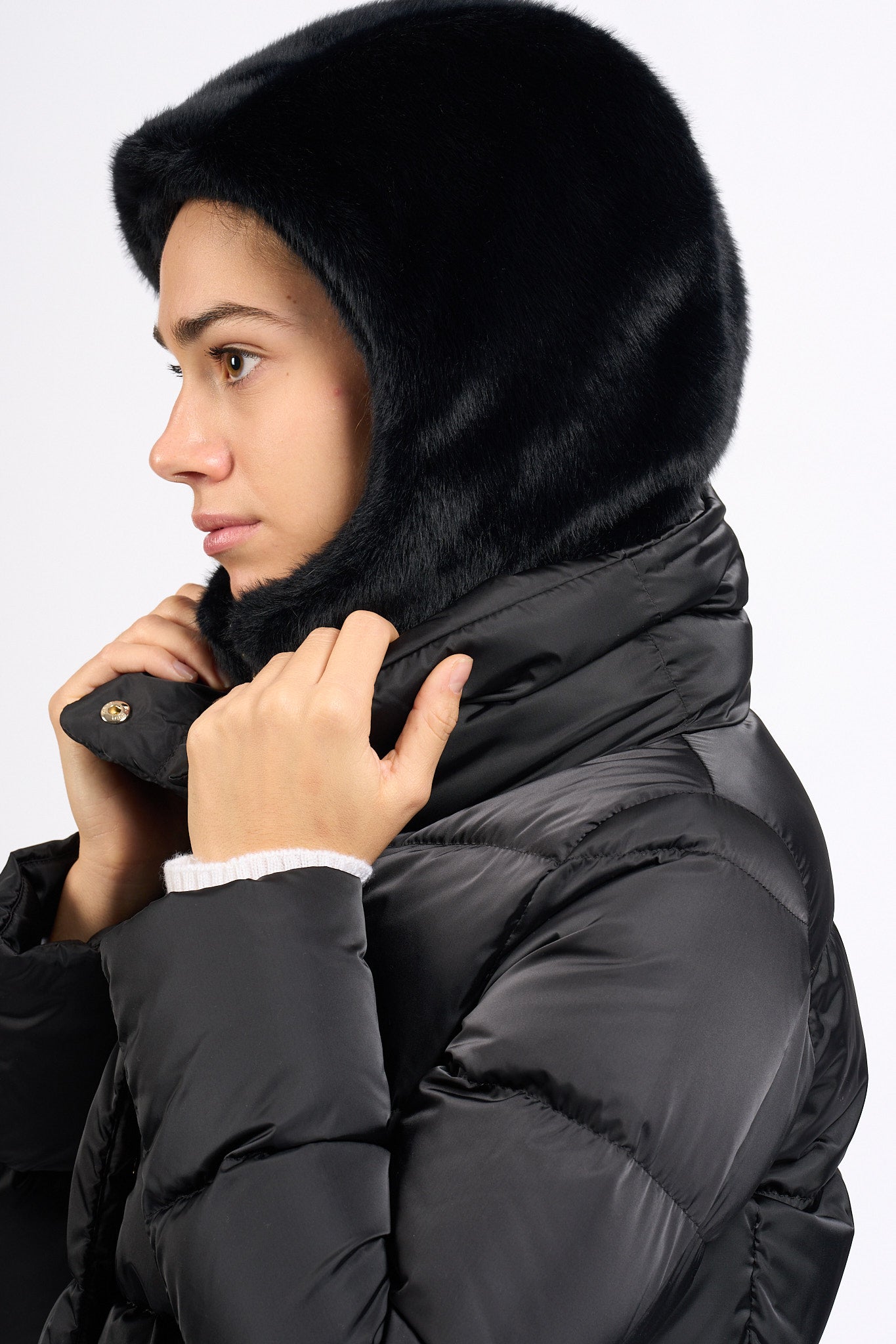 Herno Piumino Con Pettorina Nero Donna-3