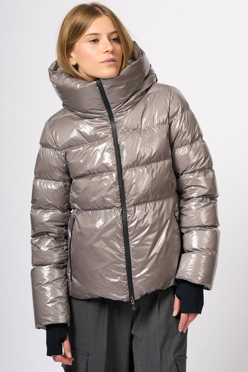 Herno Women's Grey Shiny Down Jacket