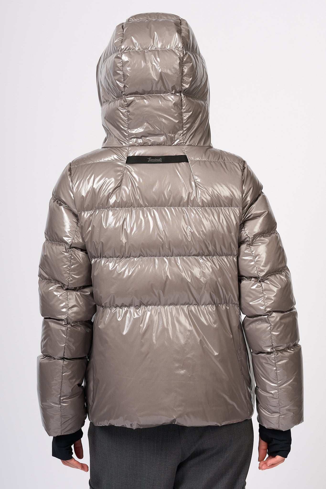 Herno Women's Grey Shiny Down Jacket-6