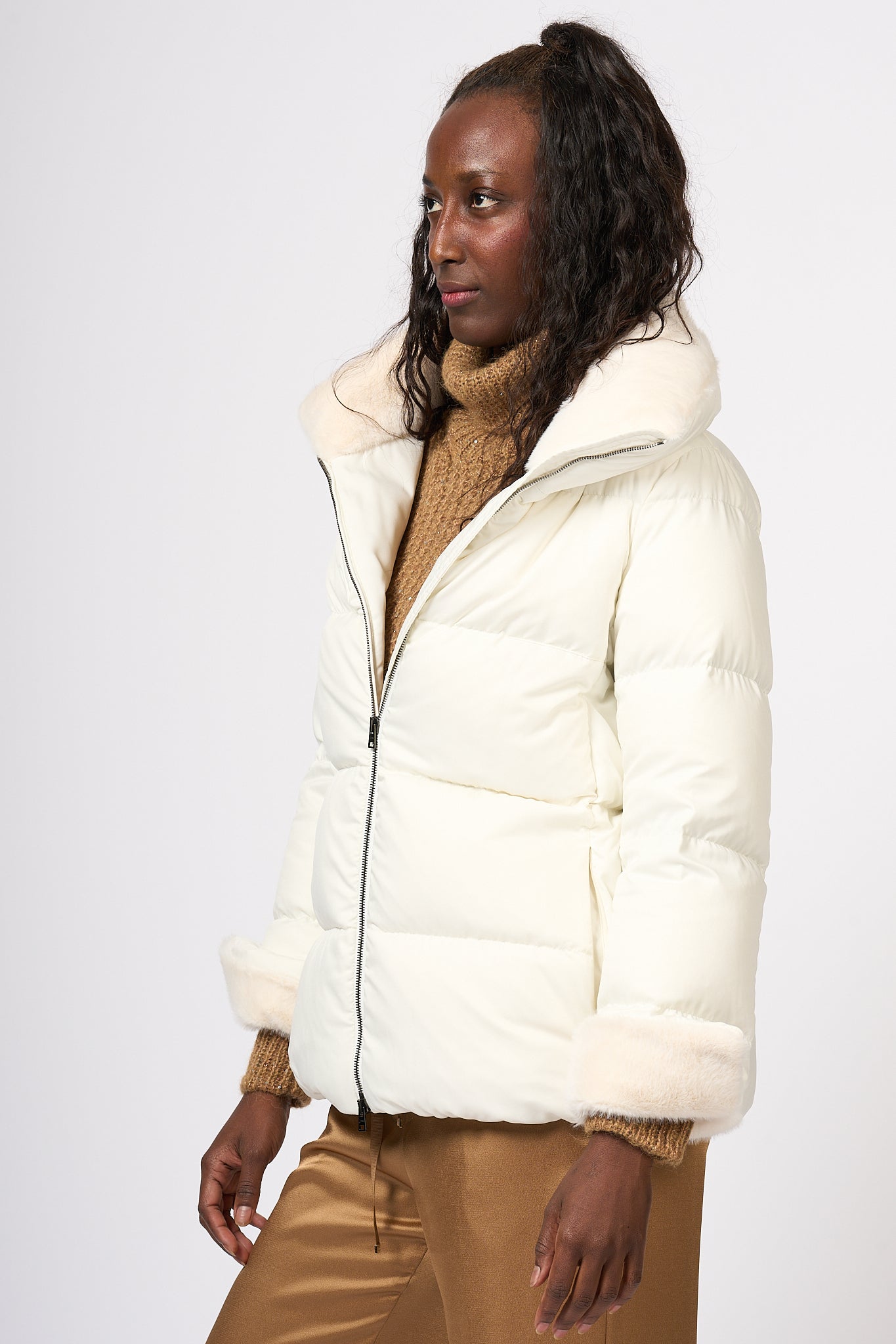 Herno White Opaque Down Jacket Women-4