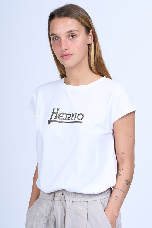 Herno T-shirt Logo Bianco Donna