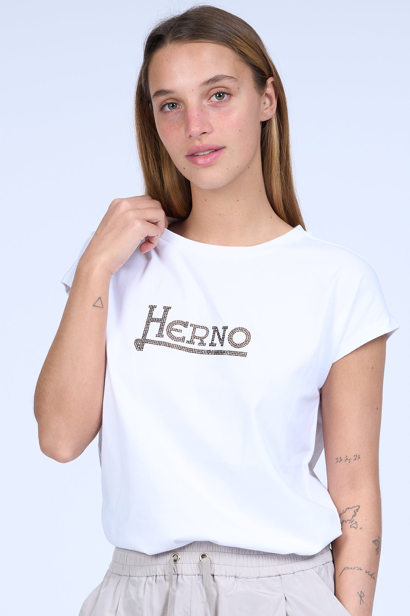 Herno T-shirt Logo Bianco Donna-3