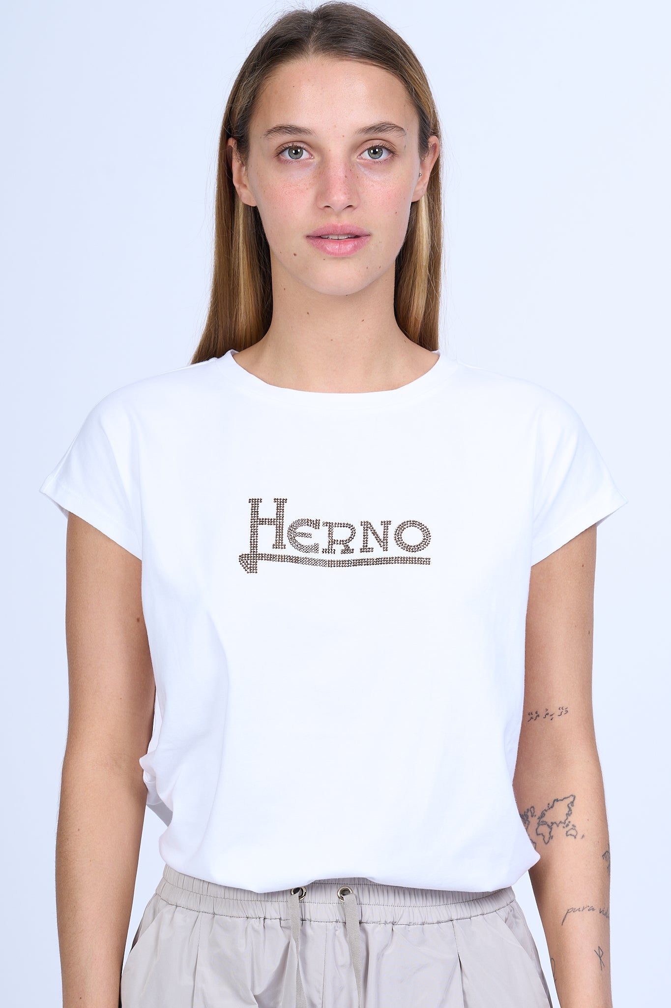 Herno T-shirt Logo Bianco Donna-4