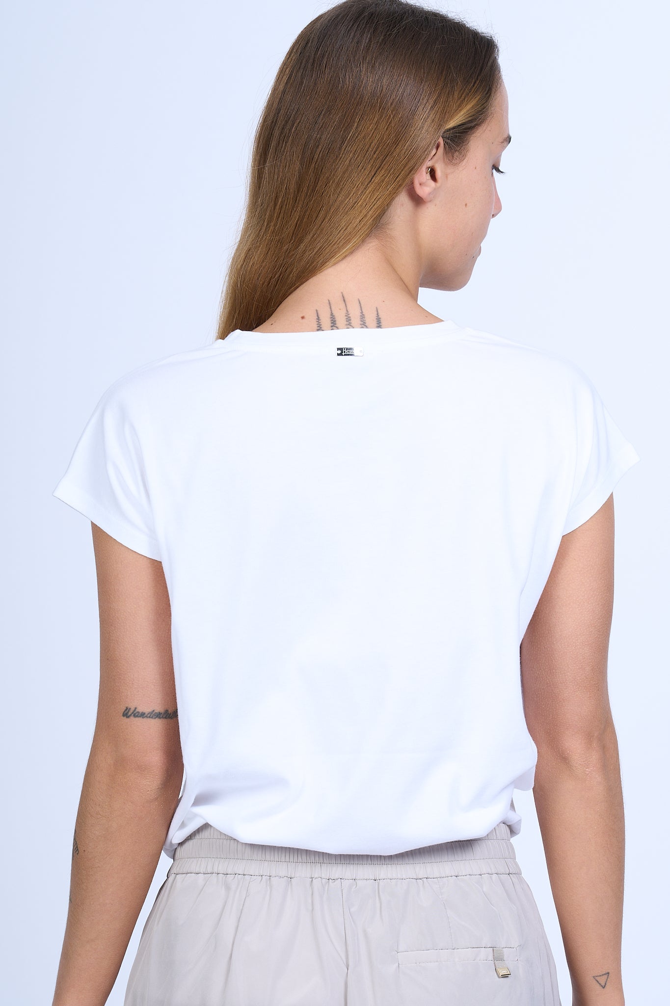 Herno T-shirt Logo Bianco Donna-5