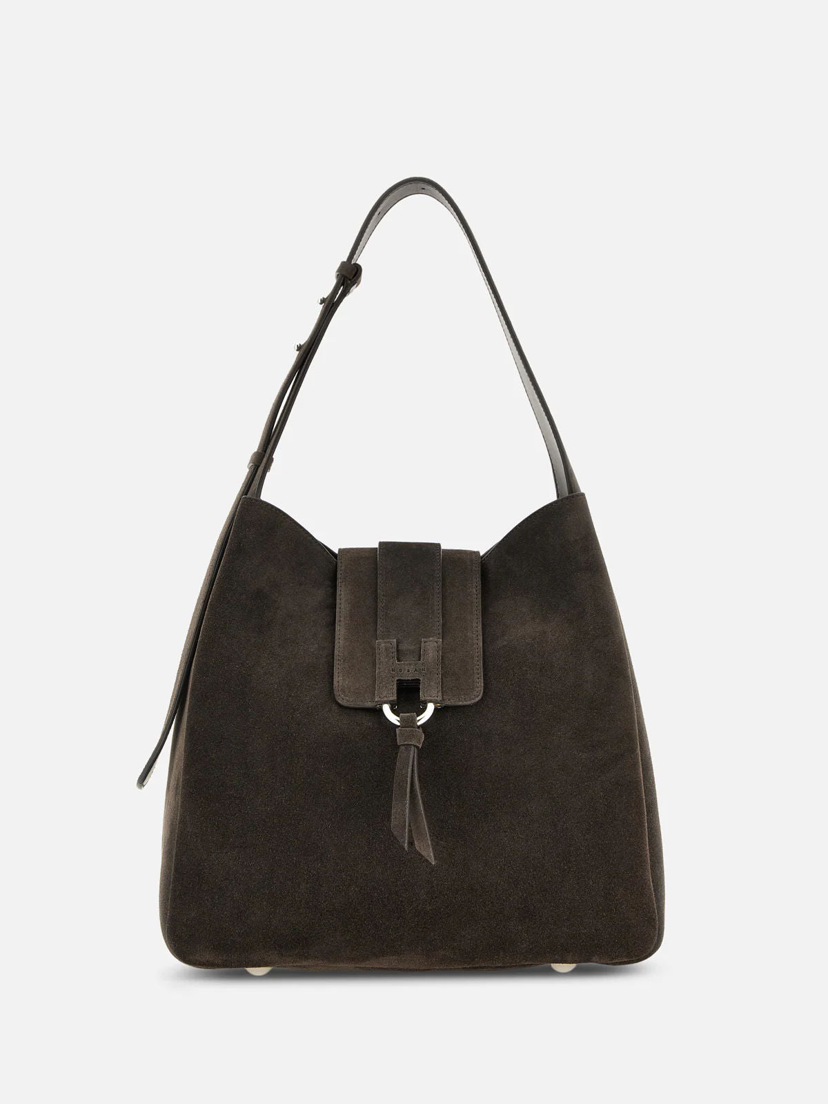Hogan Borsa Hobo Trend Verticale Camoscio Moro Donna-1