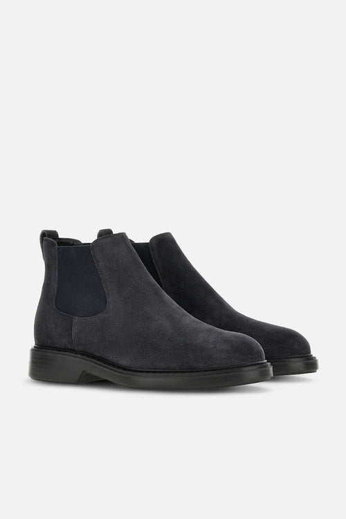 Hogan Chelsea Boot Camoscio Blu Uomo-2