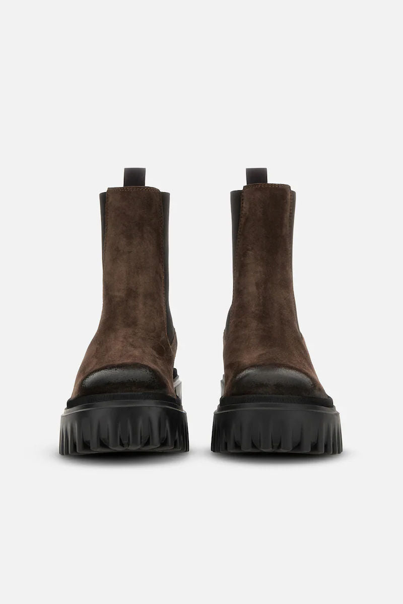Hogan Chelsea Boot H700 Camoscio Marrone Donna-4