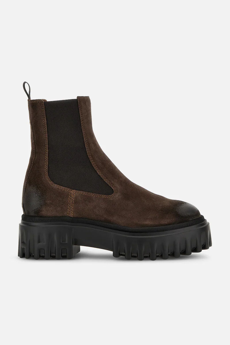 Hogan Chelsea Boot H700 Camoscio Marrone Donna-1