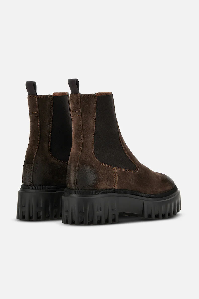 Hogan Chelsea Boot H700 Camoscio Marrone Donna-3