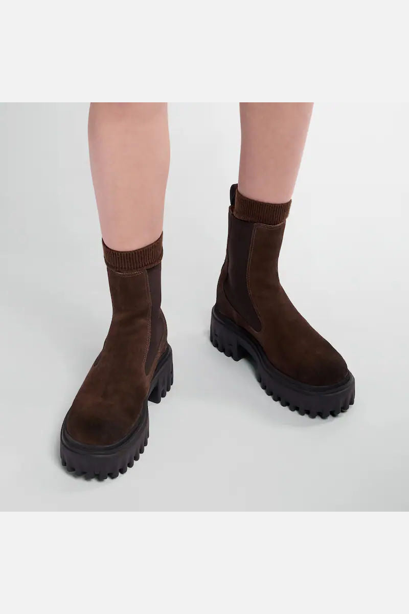 Hogan Chelsea Boot H700 Camoscio Marrone Donna-6