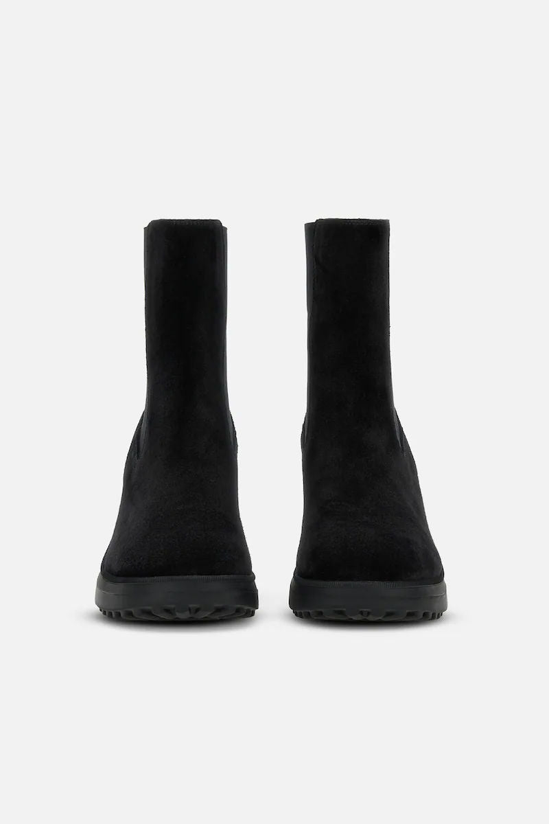 Hogan Chelsea con Tacco Camoscio Nero Donna-5