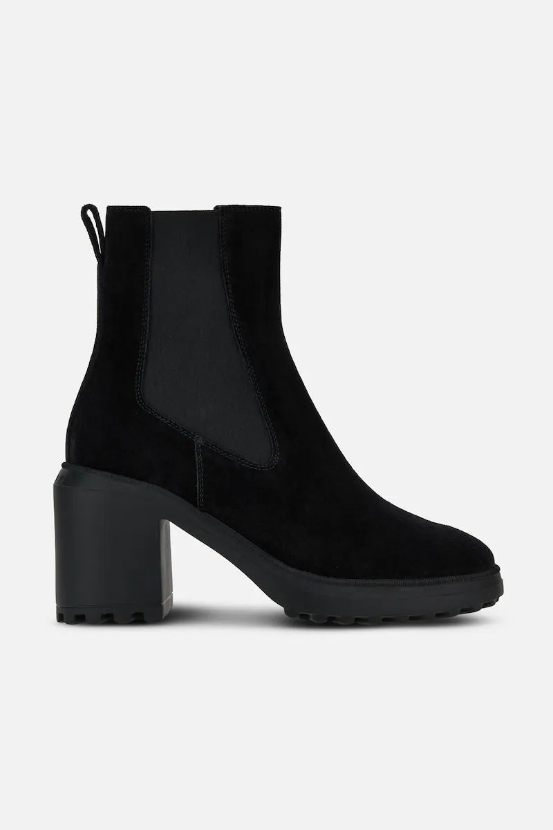Hogan Chelsea con Tacco Camoscio Nero Donna-1