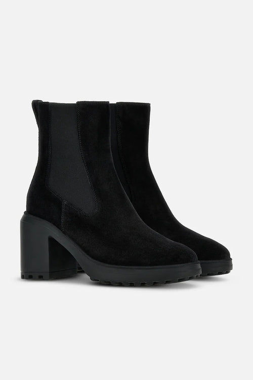 Hogan Chelsea con Tacco Camoscio Nero Donna-2