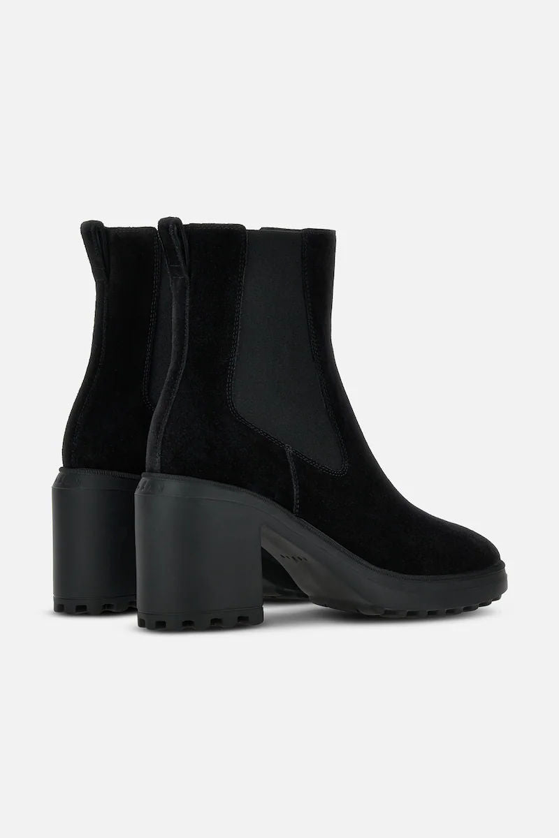 Hogan Chelsea con Tacco Camoscio Nero Donna-3