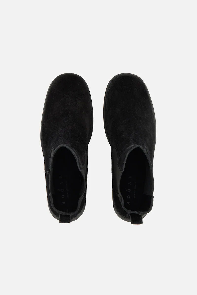 Hogan Chelsea con Tacco Camoscio Nero Donna-4