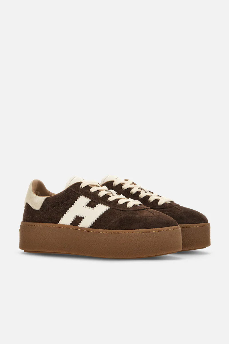 Hogan Cool Platform Camoscio Marrone Donna-2