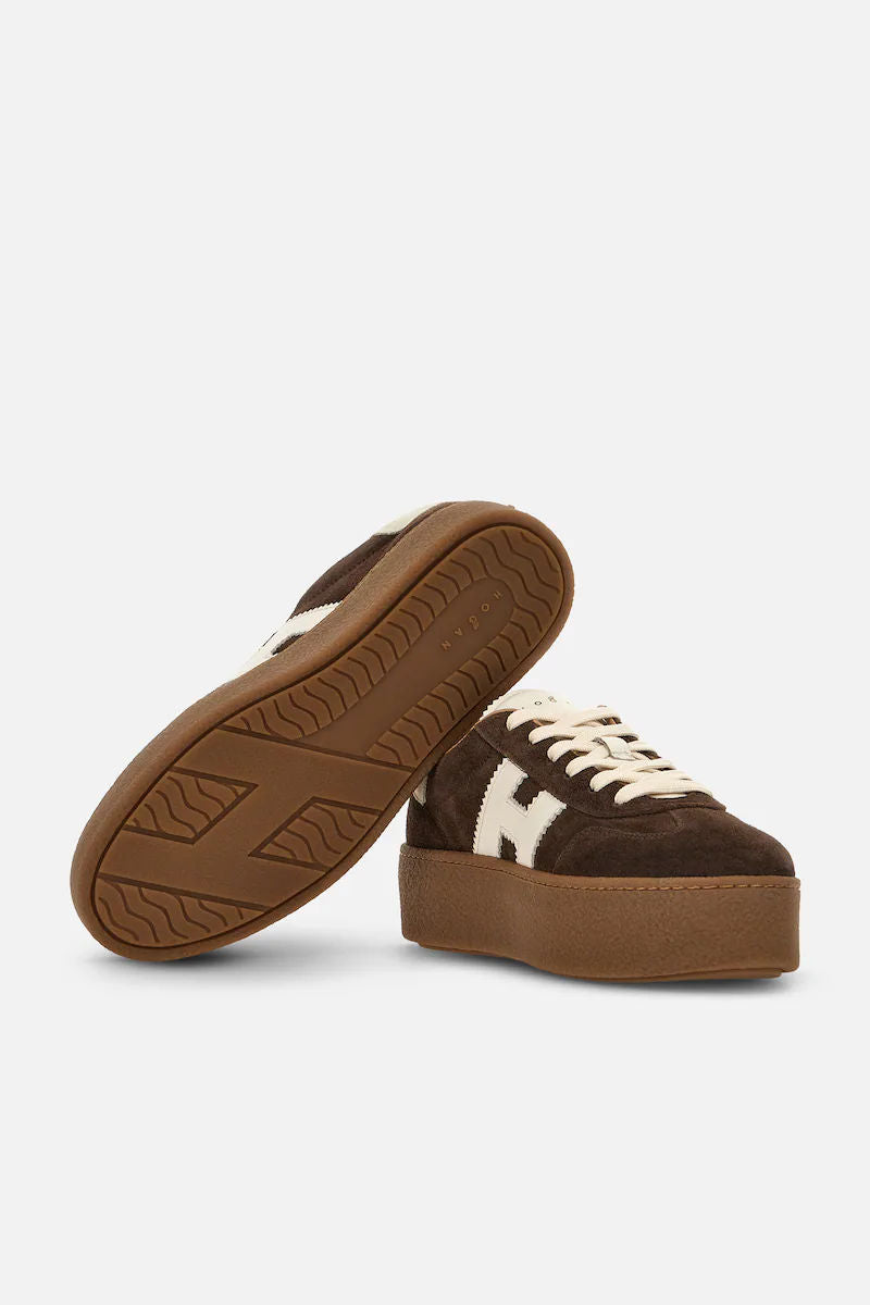 Hogan Cool Platform Camoscio Marrone Donna-4