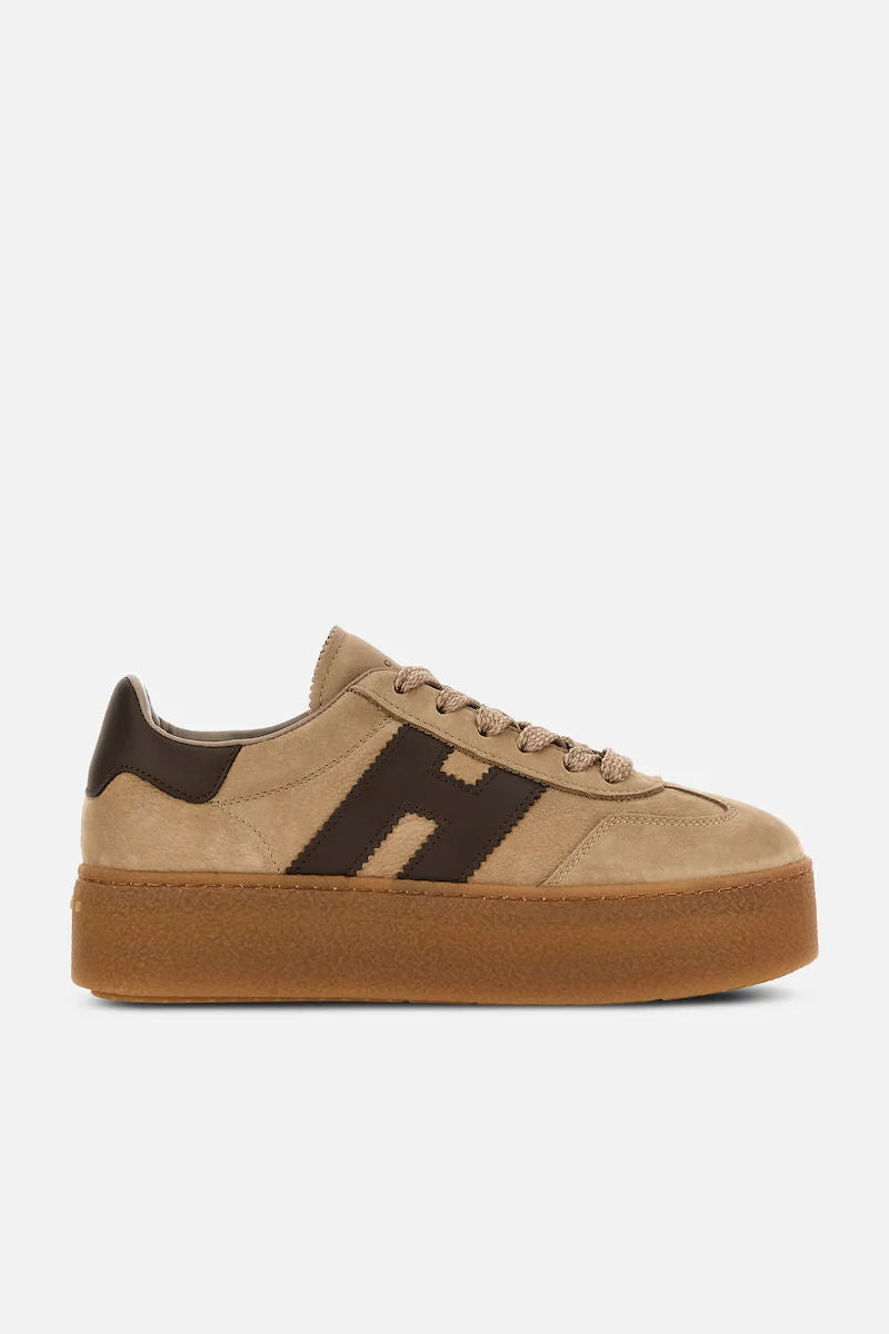 Hogan Cool Platform Nabuk Beige/Marrone Donna-1