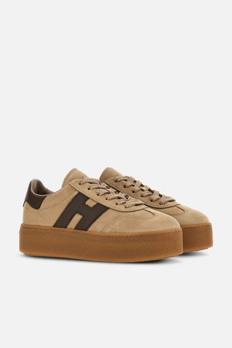 Hogan Cool Platform Nabuk Beige/Marrone Donna-2