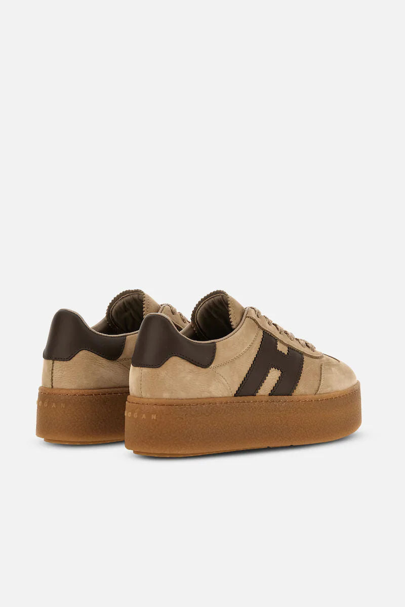 Hogan Cool Platform Nabuk Beige/Marrone Donna-3