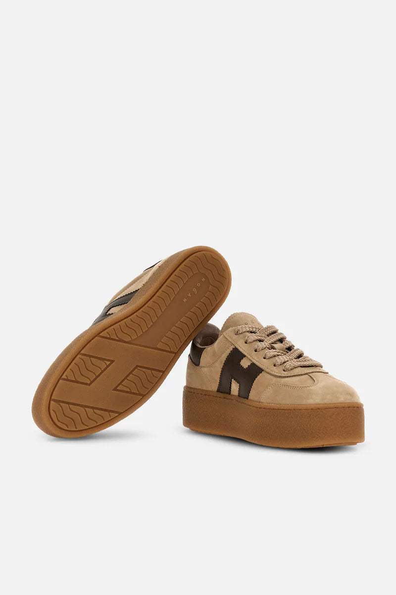 Hogan Cool Platform Nabuk Beige/Marrone Donna-4
