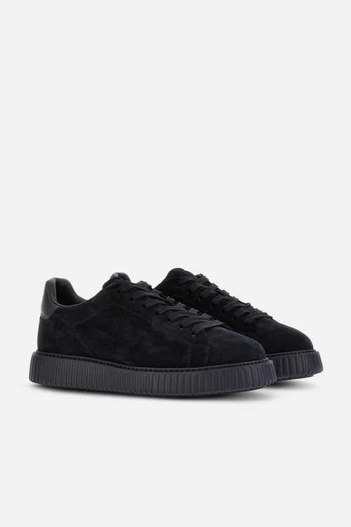 Hogan H-Stripe in Camoscio Blu Uomo-2