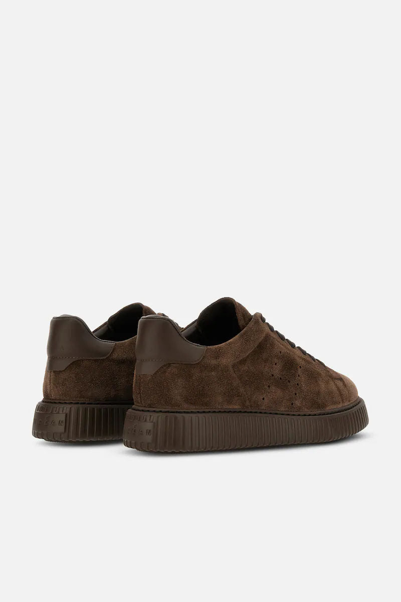 Hogan H-Stripe in Camoscio Marrone Uomo-3