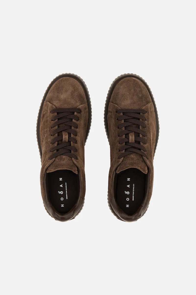 Hogan H-Stripe in Camoscio Marrone Uomo-5