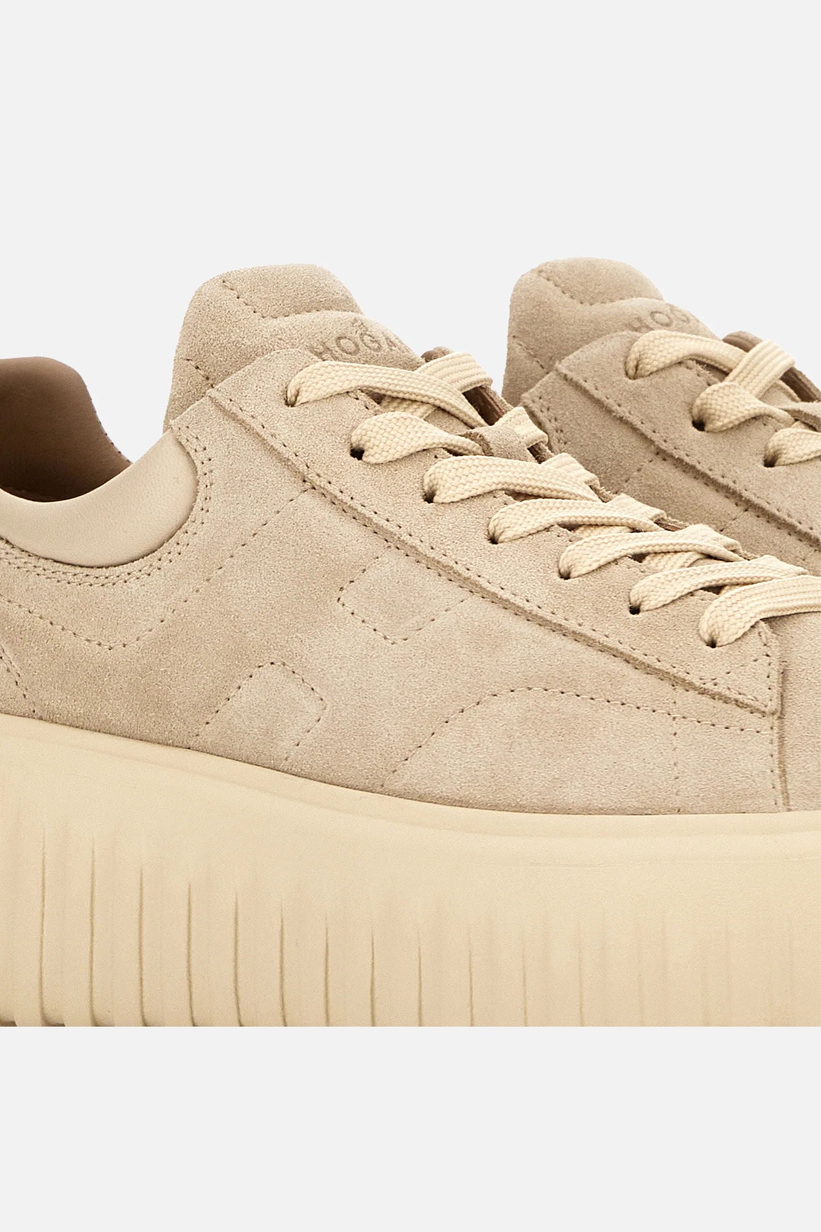 Hogan H-stripe Suede Beige chiaro Donna-7