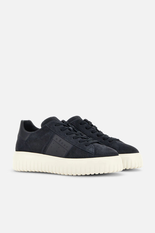 Hogan H Stripe Banda Suede Blu Uomo-2