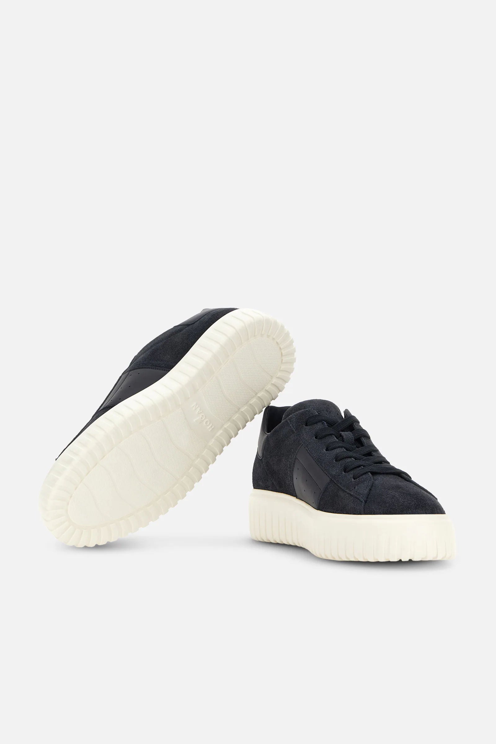 Hogan H Stripe Banda Suede Blu Uomo-4