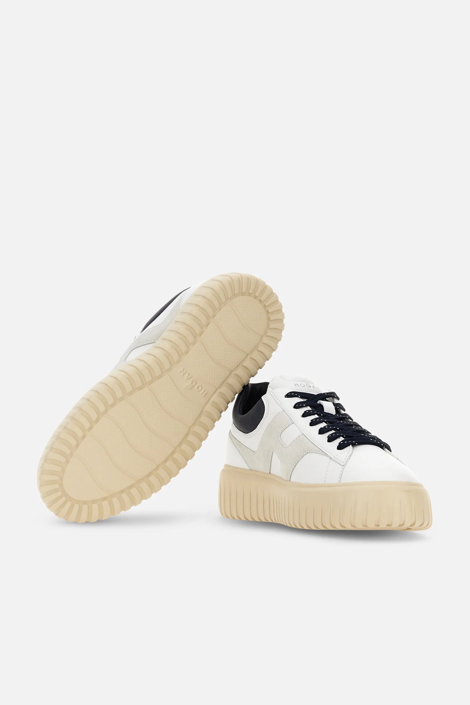 Hogan H Stripe Pelle Bianco/blu Uomo-4