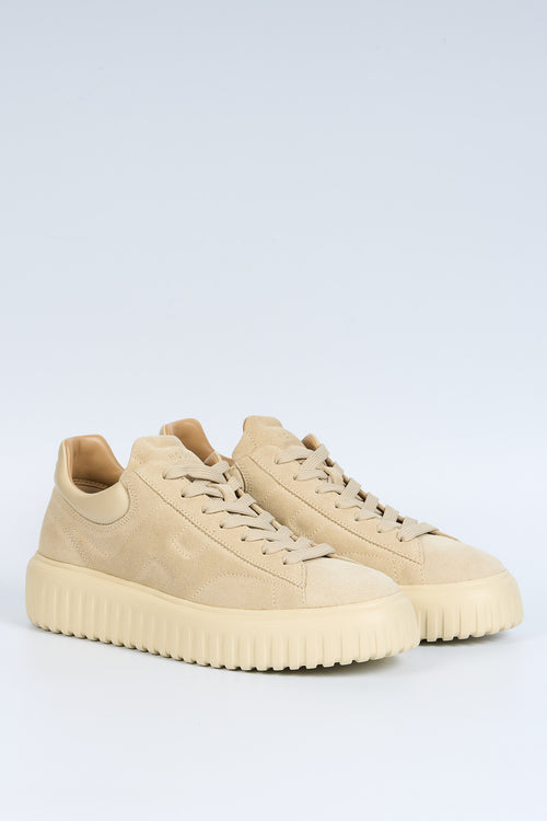 Hogan H Stripe Suede Beige chiaro Uomo-2