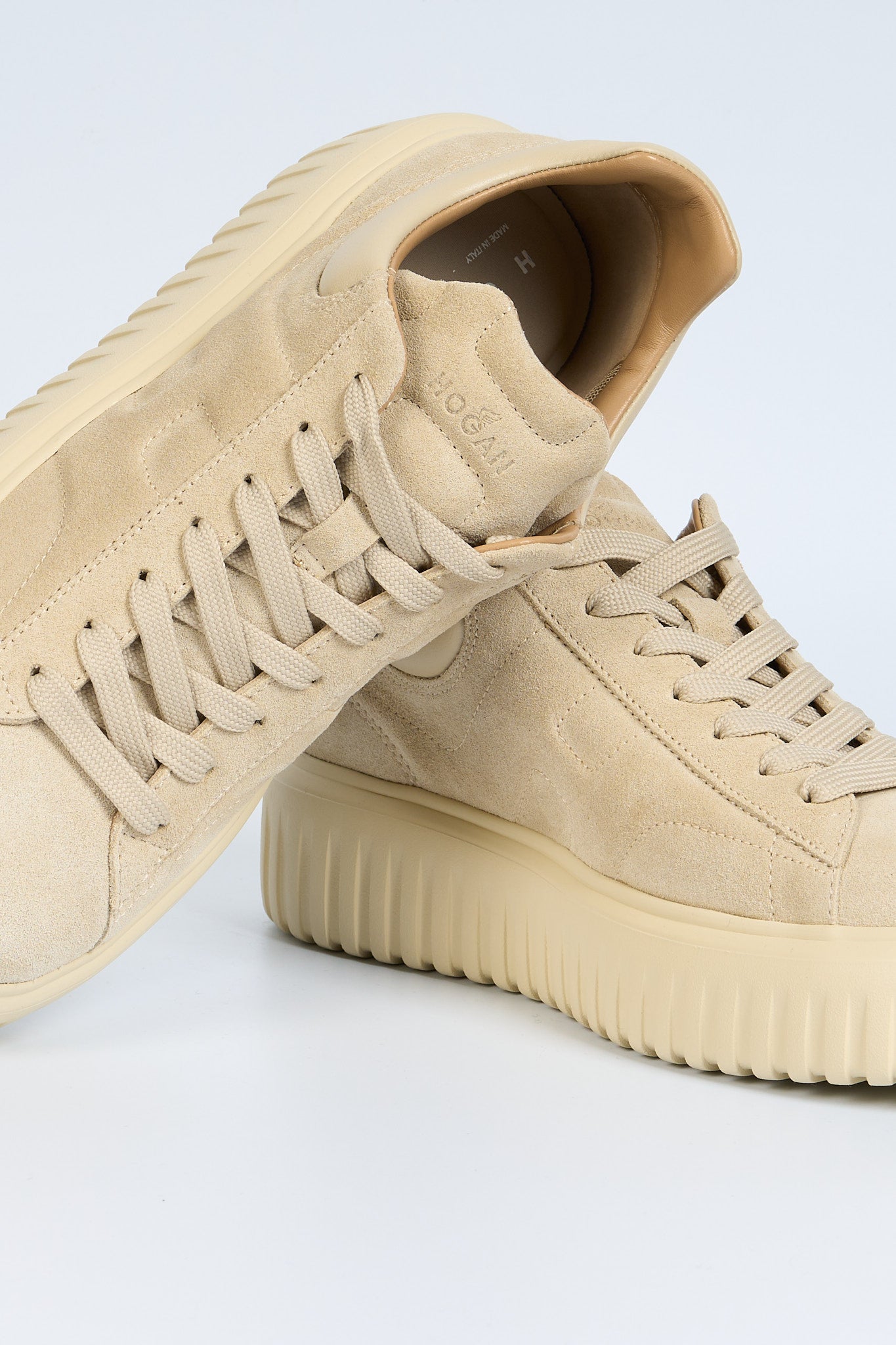 Hogan H Stripe Suede Beige chiaro Uomo-6