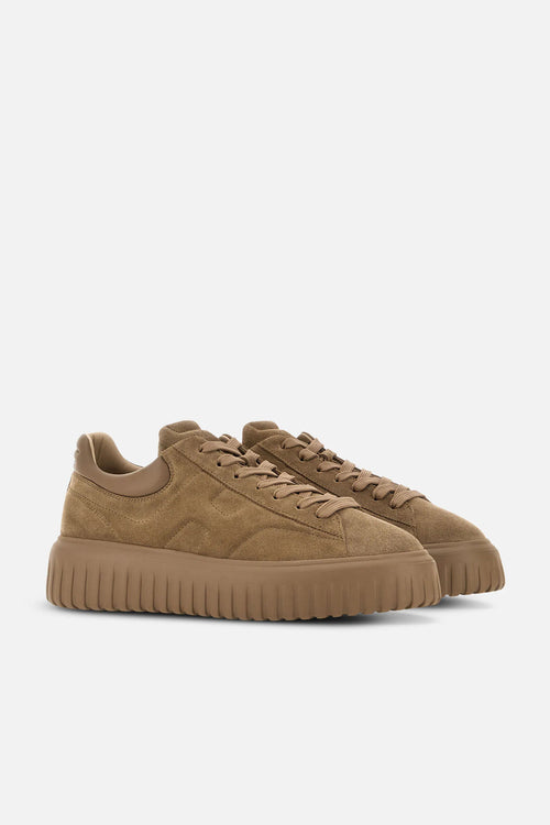 Hogan H Stripe Suede Cammello Uomo-2