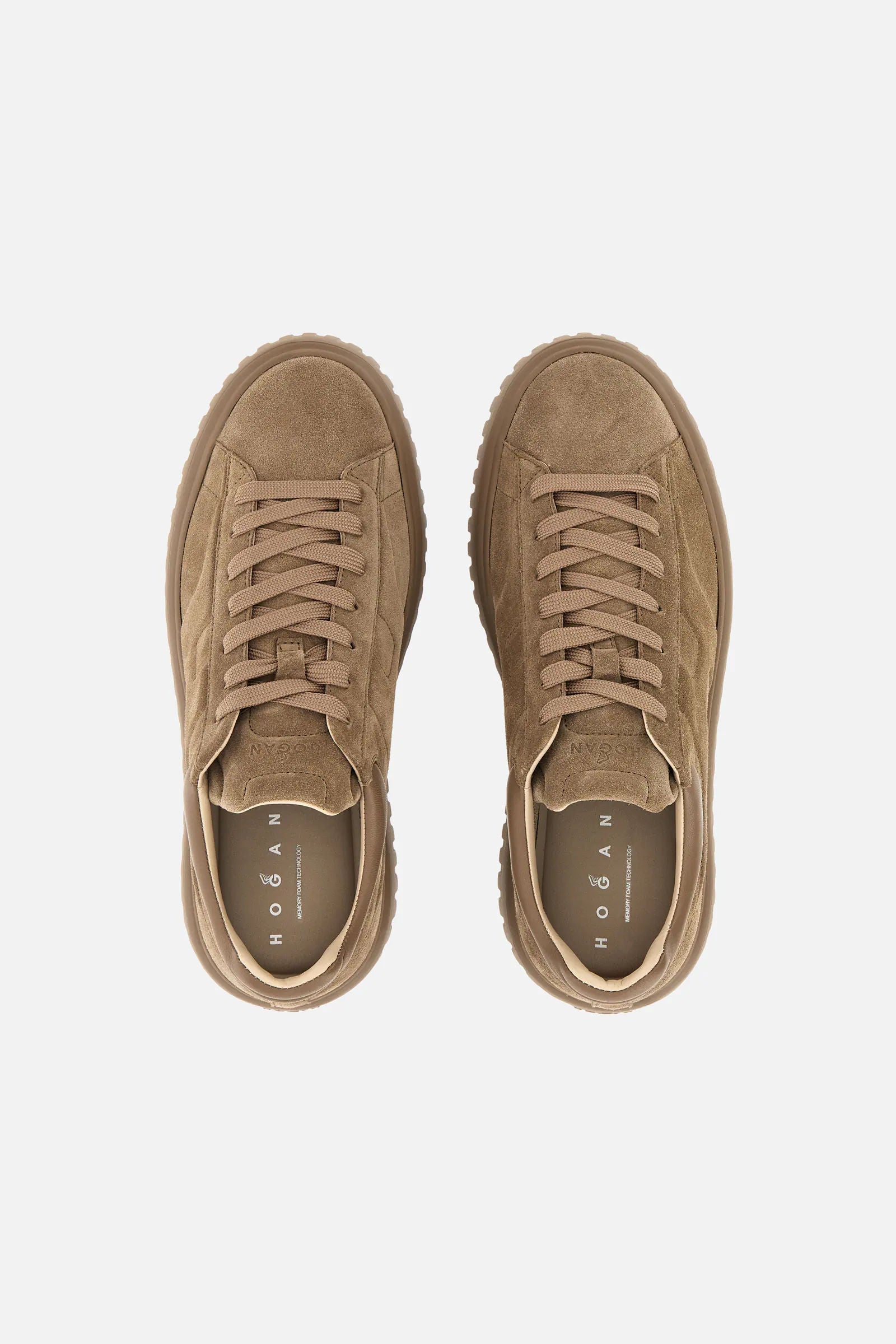 Hogan H Stripe Suede Cammello Uomo-5