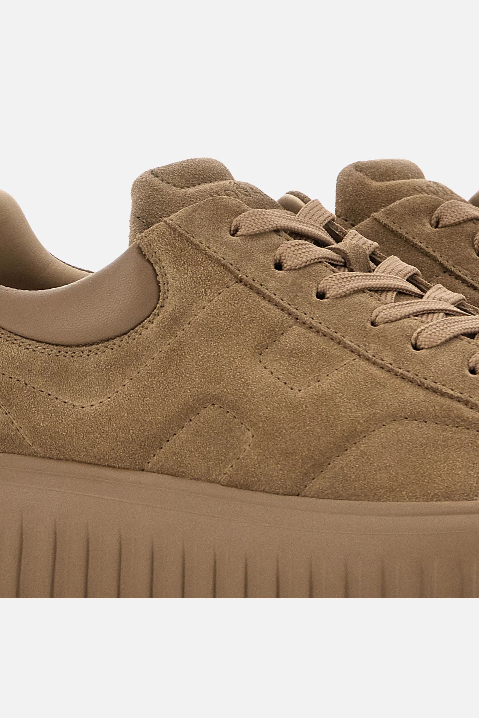 Hogan H Stripe Suede Cammello Uomo-6