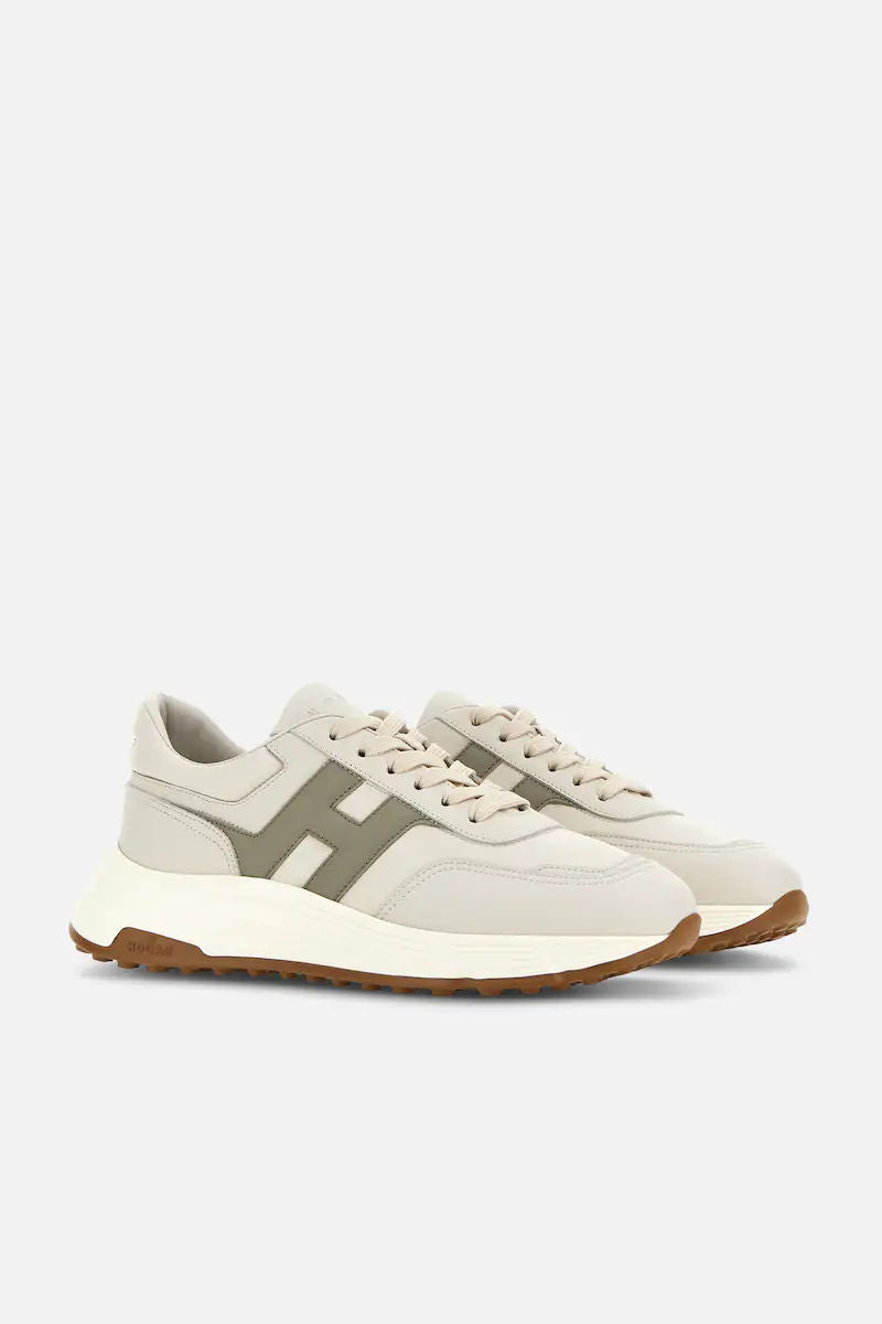 Hogan Hyperlight in Pelle Avorio/verde Uomo-2