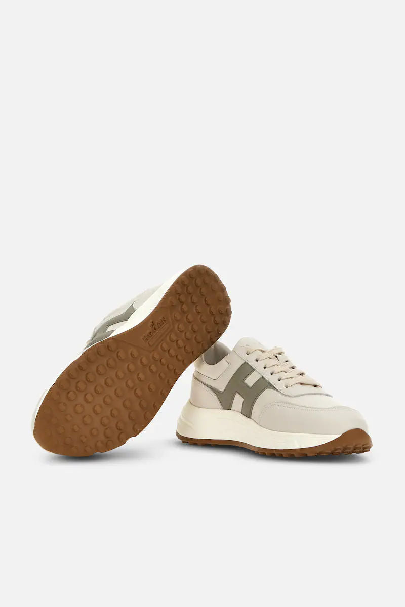 Hogan Hyperlight in Pelle Avorio/verde Uomo-4