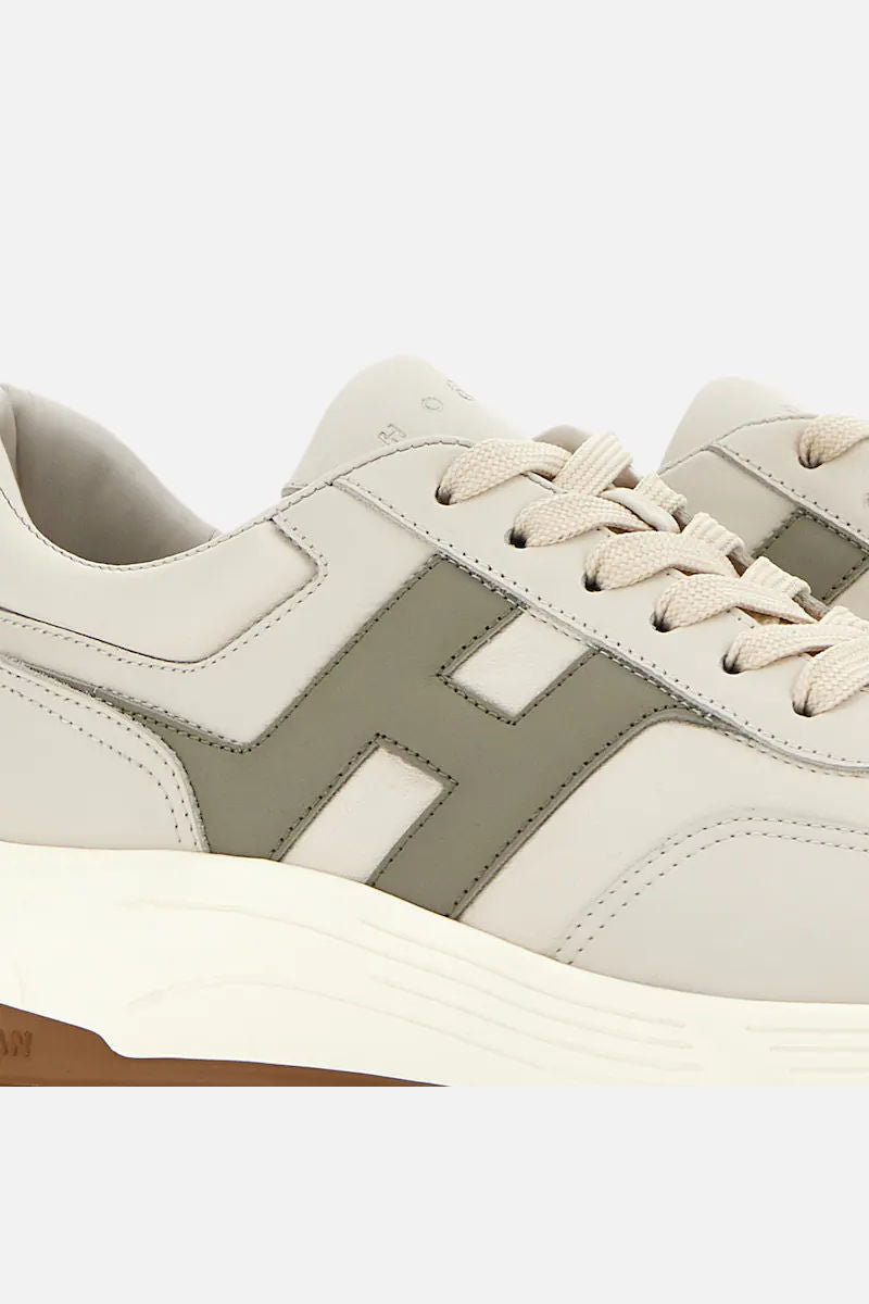 Hogan Hyperlight in Pelle Avorio/verde Uomo-6