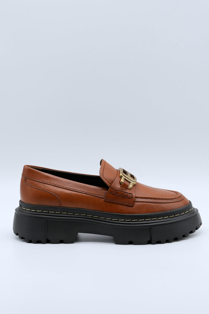 Hogan Mocassino Catena Cuoio Donna