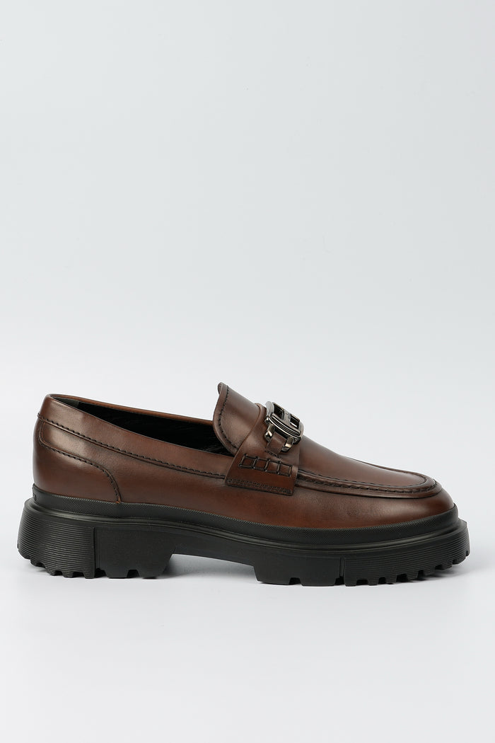 Hogan Mocassino Catena Marrone Uomo