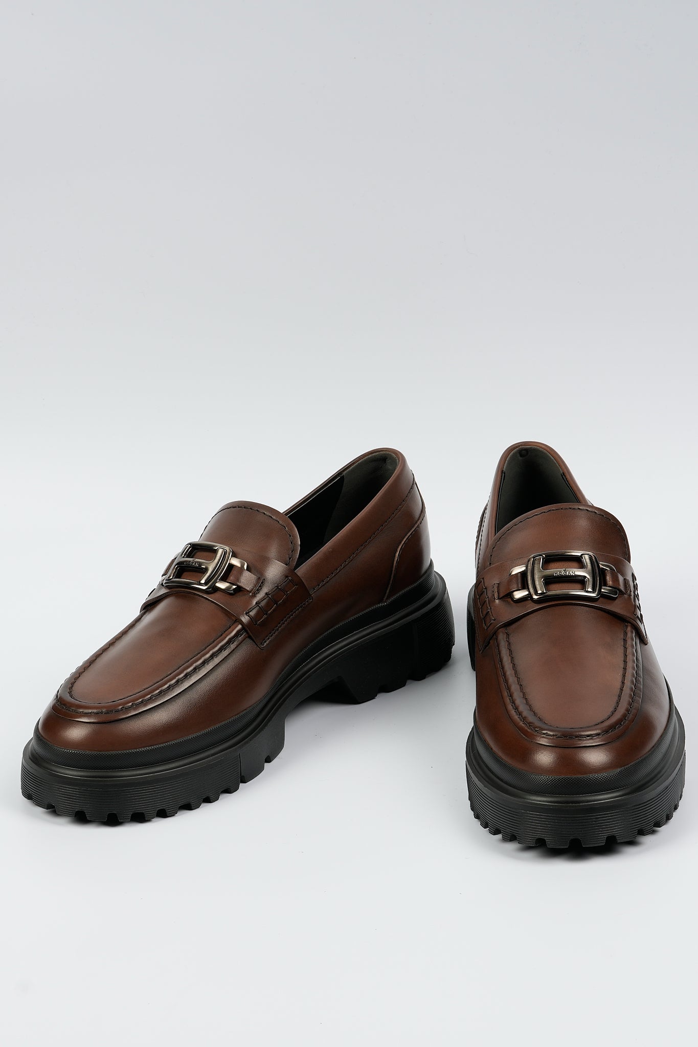 Hogan Mocassino Catena Marrone Uomo-4