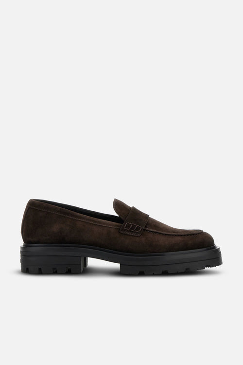 Hogan Mocassino Scamosciato Marrone Uomo