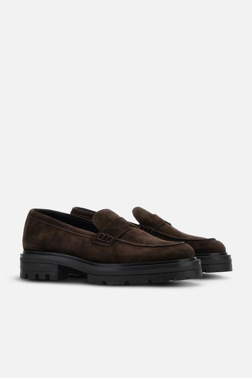 Hogan Mocassino Scamosciato Marrone Uomo-2