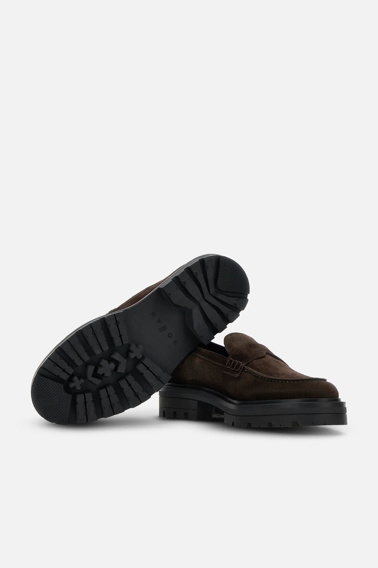 Hogan Mocassino Scamosciato Marrone Uomo-4