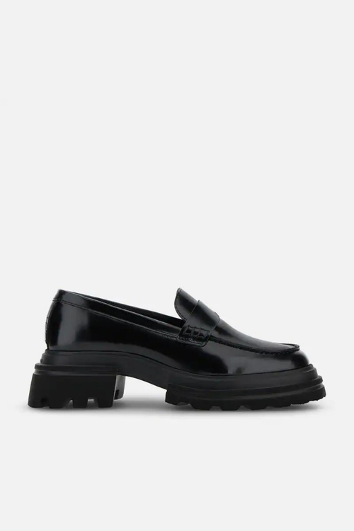 Hogan Mocassino in Pelle Nero Donna