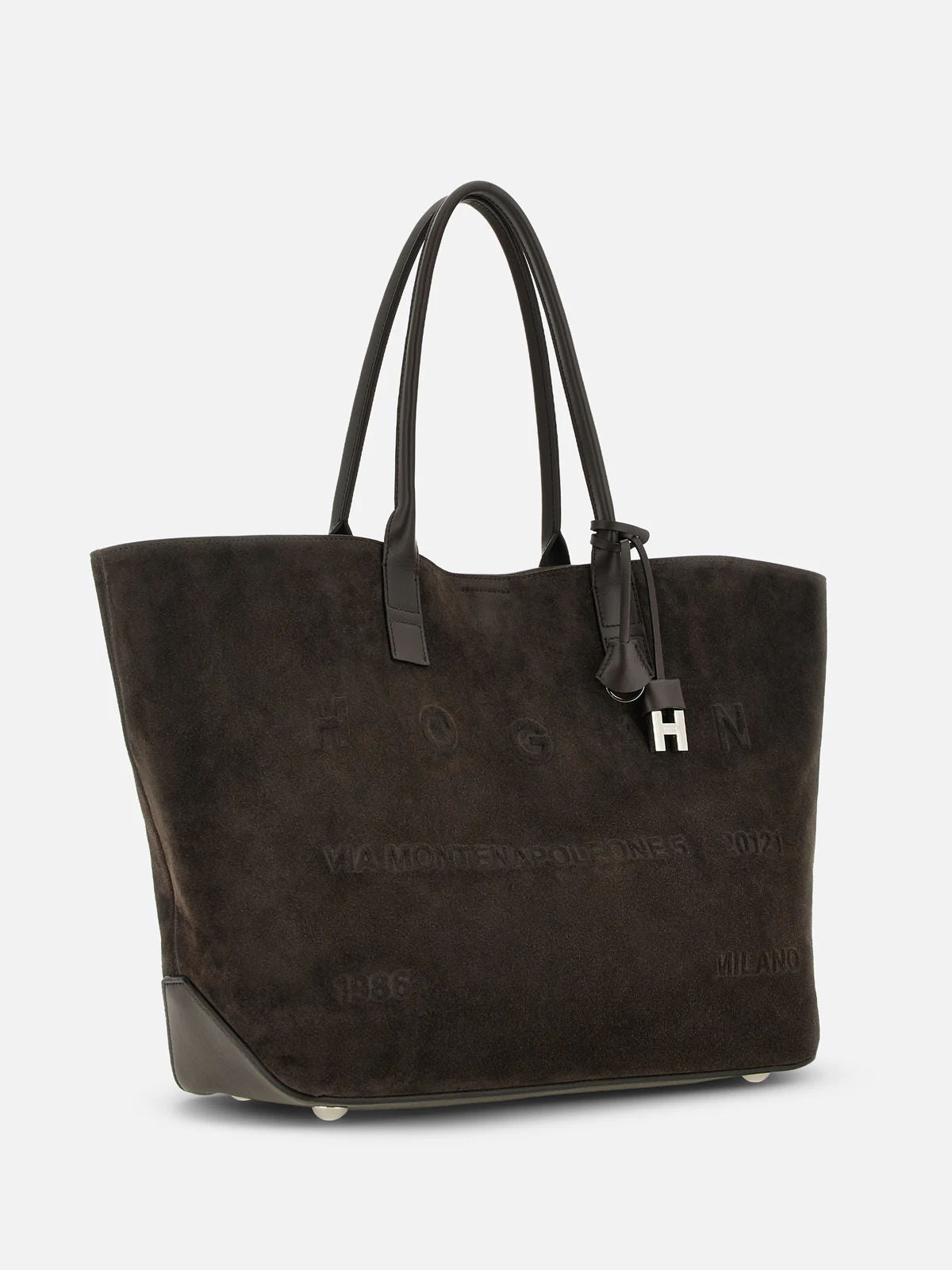 Hogan Shopping Bag in Camoscio Marrone Donna-5